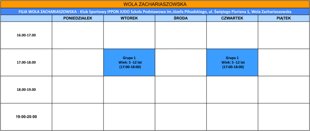 judo dla dzieci Kraków wola Zachariaszowska