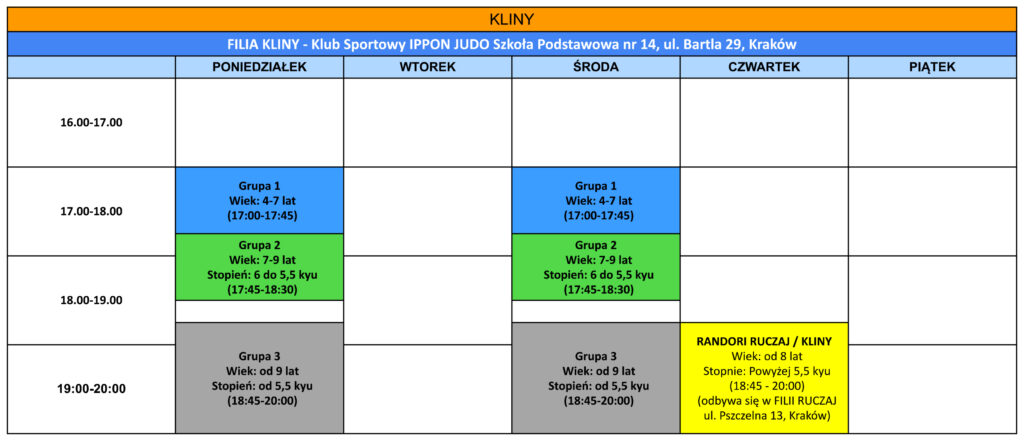 Judo dla dzieci Kliny